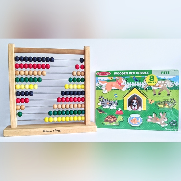 Melissa & Doug Abacus & "Pets" Wooden Peg Puzzle - Picture 12 of 13